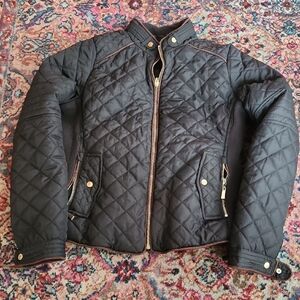 Active USA Black Quilted Bomber Jacket